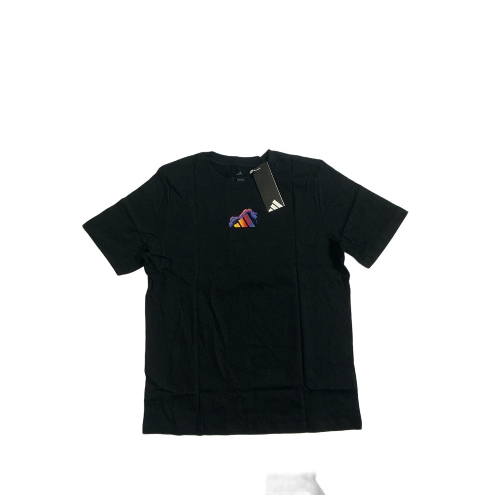 adidas Boys Football Vapor Tee Black Multi Graphic T-Shirt Size L 14/16 NWT